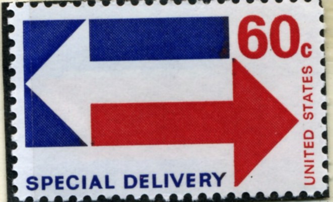 Scott E23 60 Cent Special Delivery Stamp Arrows a