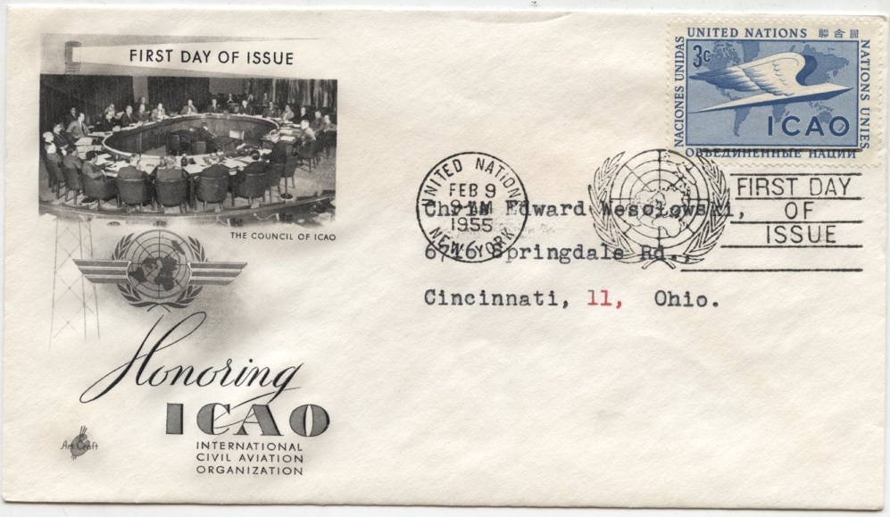 Scott 31 3 Cent United Nations ICAO Stamp First Day Cover