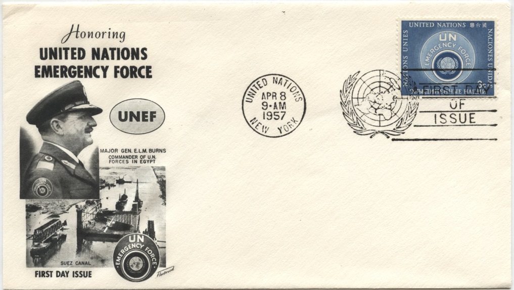 Scott 51 3 Cent United Nations Emergency Force Stamp First Day Cover