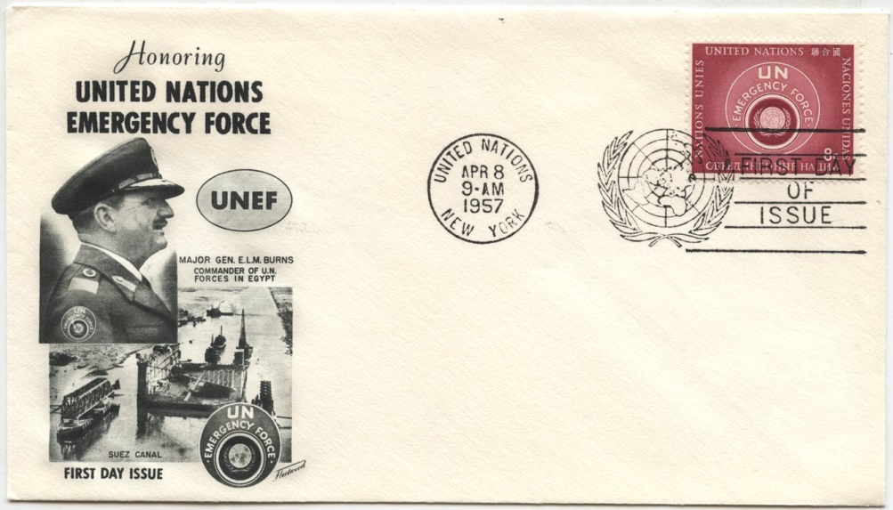 Scott 52 8 Cent United Nations Emergency Force Stamp First Day Cover