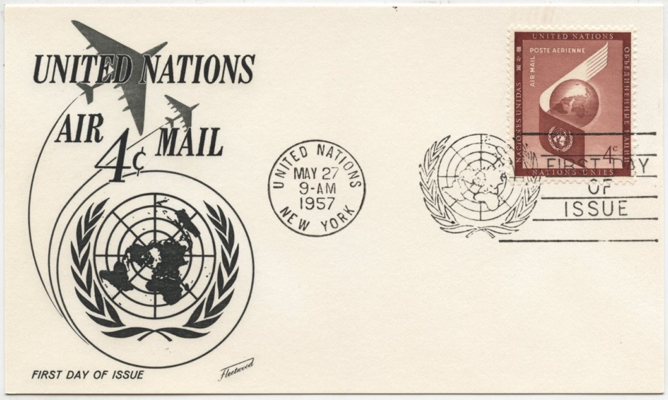 Scott C5 4 Cent United Nations Air Mail Stamp First Day Cover