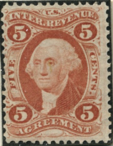 Scott R23 5 Cents Internal Revenue Stamp Agreement a