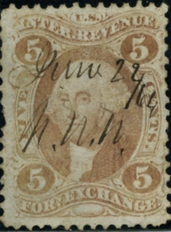 Scott R26 5 Cents Internal Revenue Stamp Foreign Exchange a