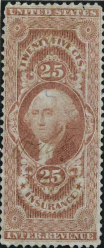 Scott R46 25 Cents Internal Revenue Stamp Insurance