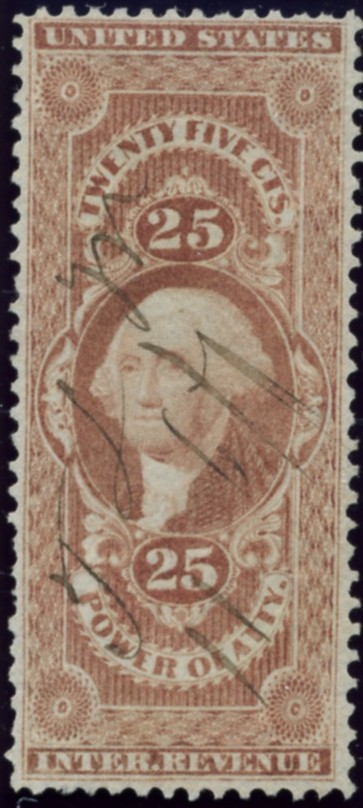 Scott R48 25 Cents Internal Revenue Stamp Power Of Attorney a