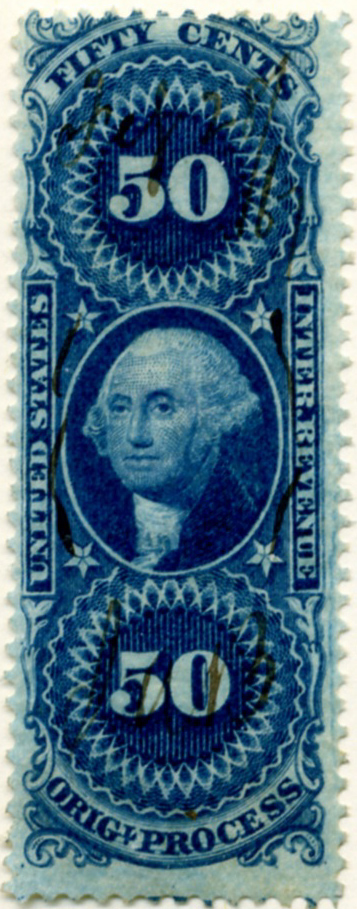 Scott R60 50 Cents Internal Revenue Stamp Original Process