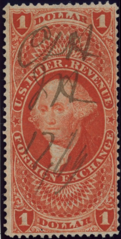 Scott R68 1 Dollar Internal Revenue Stamp Foreign Exchange a