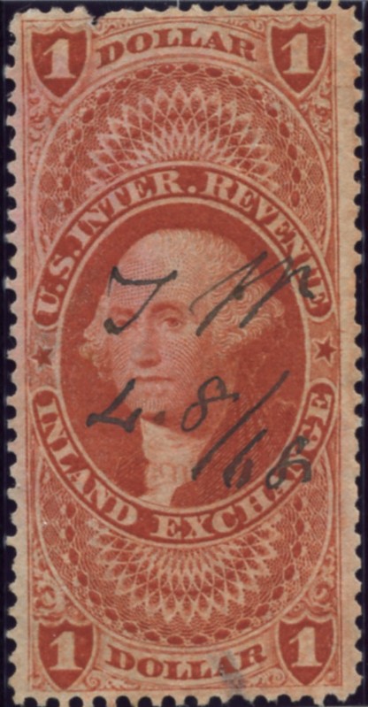 Scott R69 1 Dollar Internal Revenue Stamp Inland Exchange