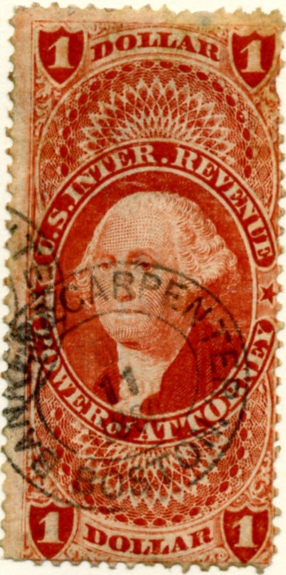Scott R75 1 Dollar Internal Revenue Stamp Power of Attorney