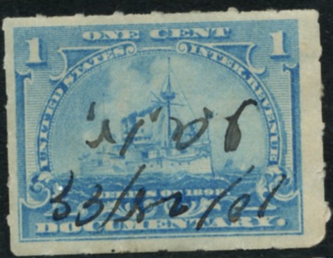 Scott R163 1 Cent Internal Revenue Documentary Stamp Watermarked USIR a