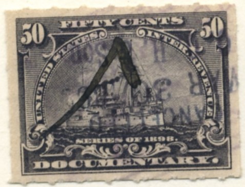 Scott R171 50 Cent Internal Revenue Documentary Stamp Watermarked USIR a