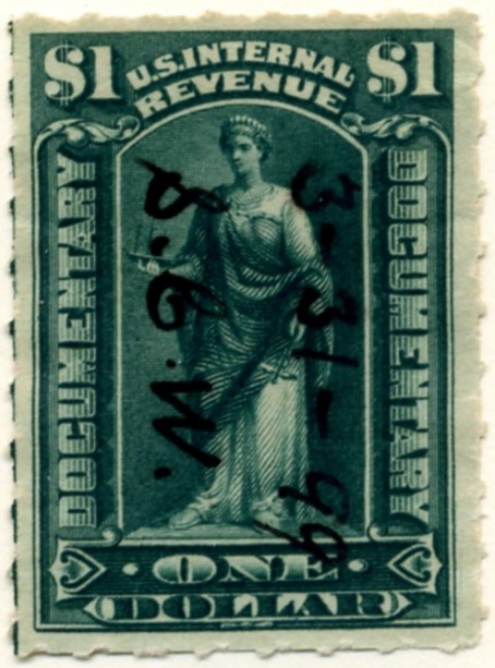 Scott R173 1 Dollar Internal Revenue Documentary Stamp Watermarked USIR a
