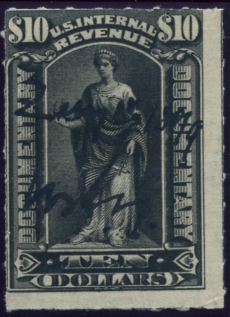 Scott R176 10 Dollar Internal Revenue Documentary Stamp Watermarked USIR
