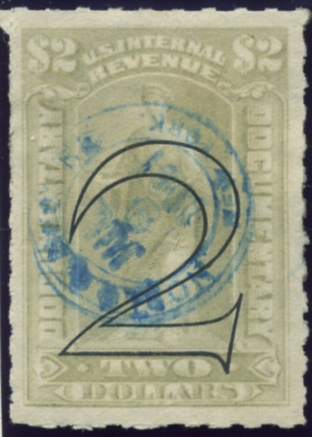 Scott R185 2 Dollar Surcharged Internal Revenue Documentary Stamp Watermarked USPS
