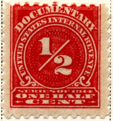 Scott R206 1/2 Cent Internal Revenue Documentary Stamp Watermarked USIR