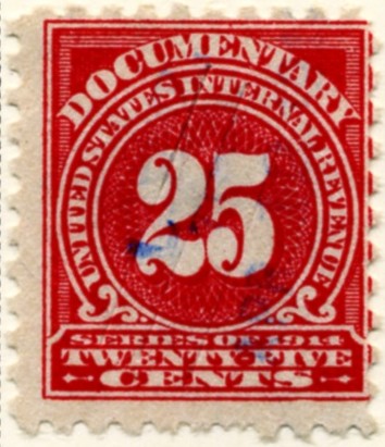 Scott R213 25 Cent Internal Revenue Documentary Stamp Watermarked USIR