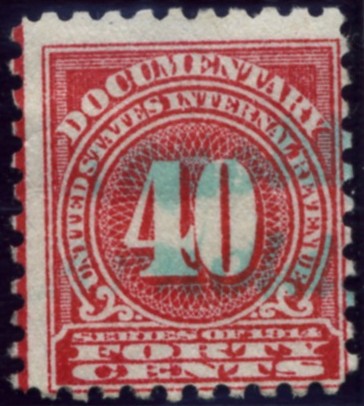 Scott R214 40 Cent Internal Revenue Documentary Stamp Watermarked USIR