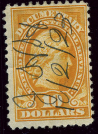 Scott R245 10 Dollar Internal Revenue Documentary Stamp Watermarked USIR