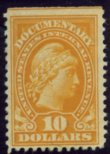 Scott R245 10 Dollar Internal Revenue Documentary Stamp Watermarked USIR a