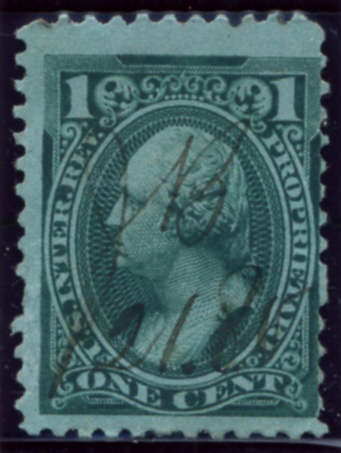 Scott RB11b 1 Cent Internal Revenue Proprietary Stamp Watermark USIR