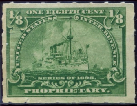 Scott RB20 1/8 Cent Internal Revenue Proprietary Stamp Watermarked USIR