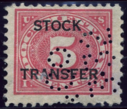 Scott RD4 5 Cent Internal Revenue Stock Transfer Documentary Stamp Watermarked USIR