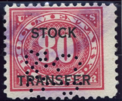 Scott RD10 80 Cent Internal Revenue Stock Transfer Documentary Stamp Watermarked USIR a