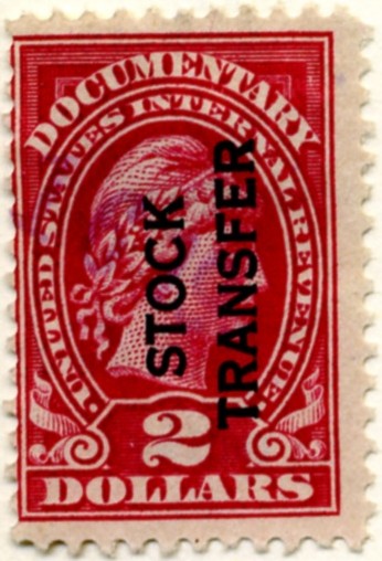 Scott RD13 2 Dollar Internal Revenue Stock Transfer Documentary Stamp Watermarked USIR