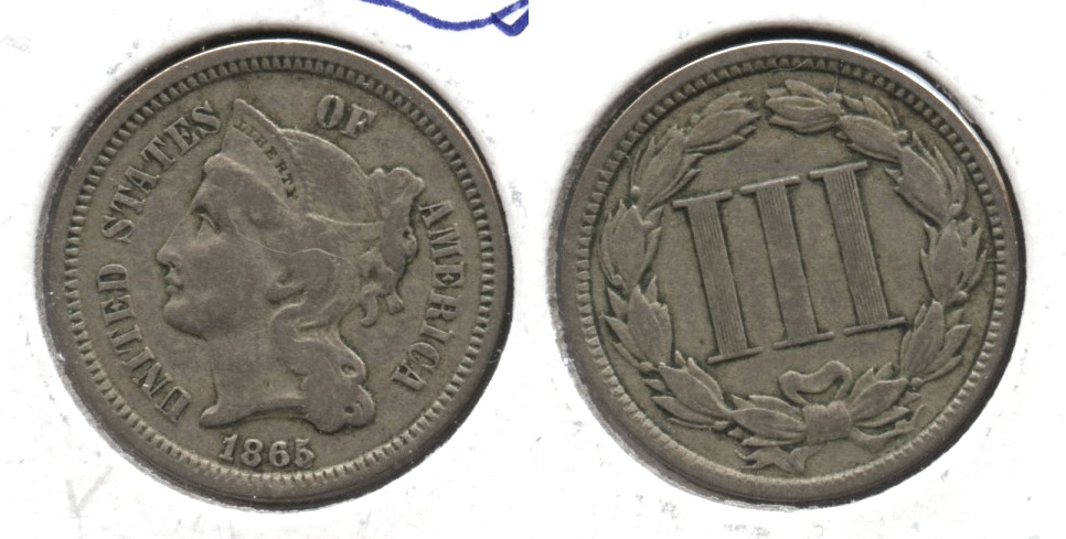 1865 Three Cent Nickel Fine-15