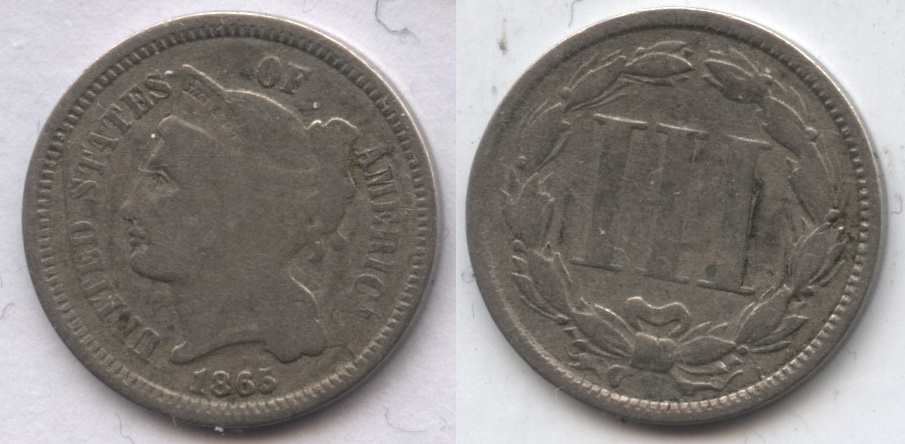 1865 Three Cent Nickel Good-4 #n