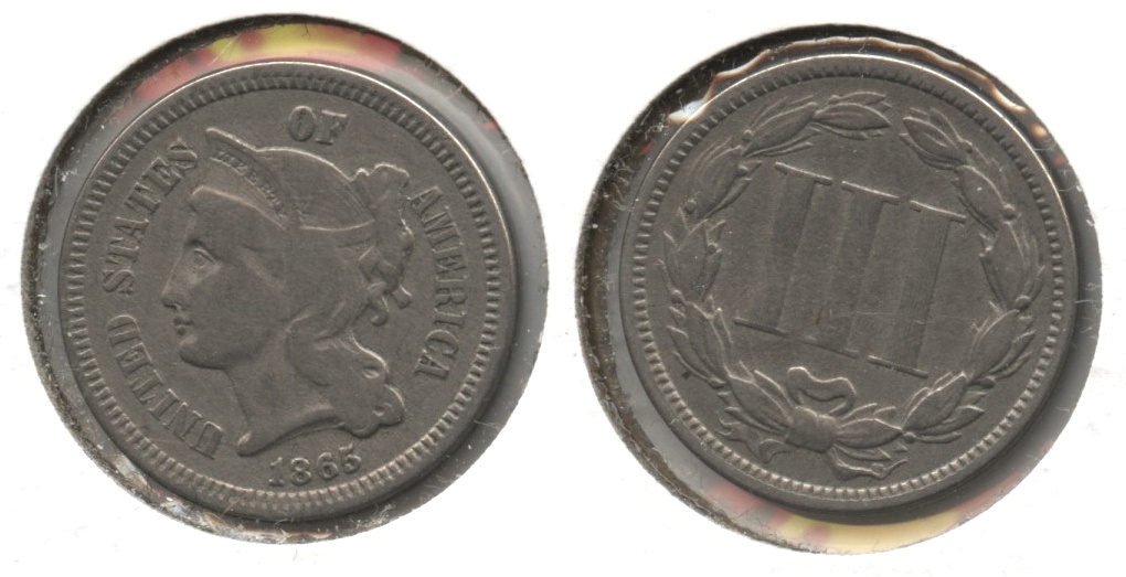 1865 Three Cent Nickel Good-6