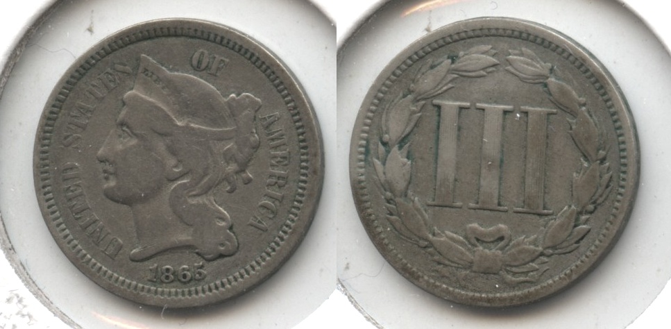 1865 Three Cent Nickel VG-8 #r