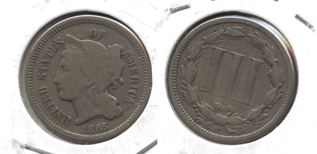 1865 Three Cent Nickel VG-8 #t