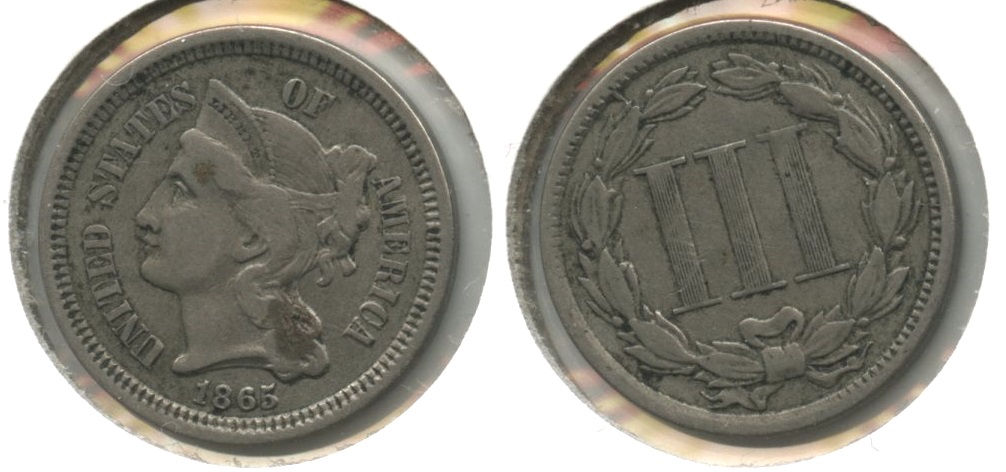 1865 Three Cent Nickel VG-8 #x