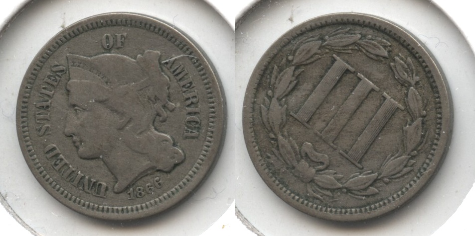1866 Three Cent Nickel Fine-12 #i