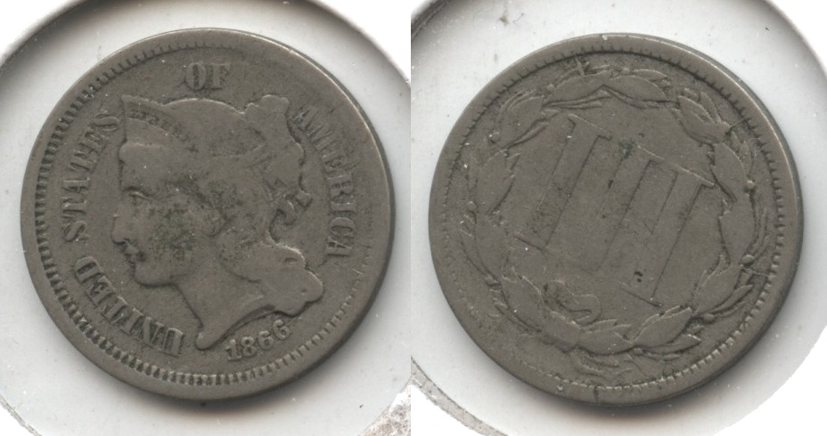 1866 Three Cent Nickel Good-4 #f
