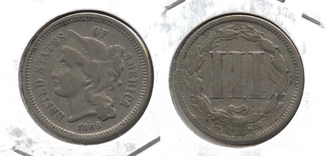 1866 Three Cent Nickel VF-20 #a