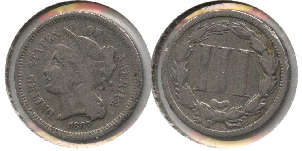 1867 Three Cent Nickel Good-4 b