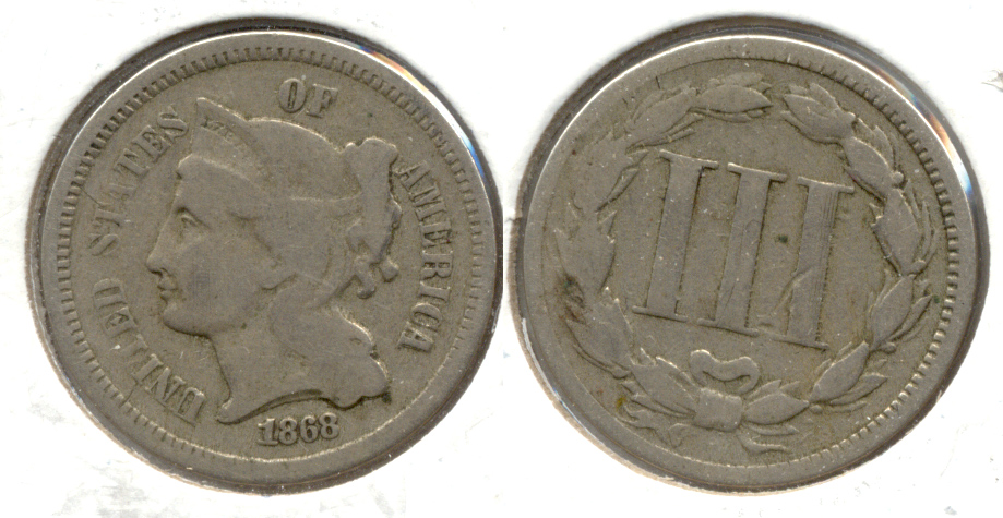 1868 Three Cent Nickel Good-4 b