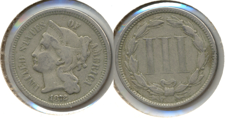 1872 Three Cent Nickel Fine-12