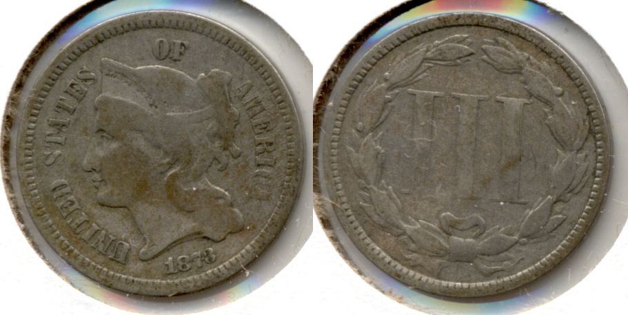 1873 Three Cent Nickel VG-8 a