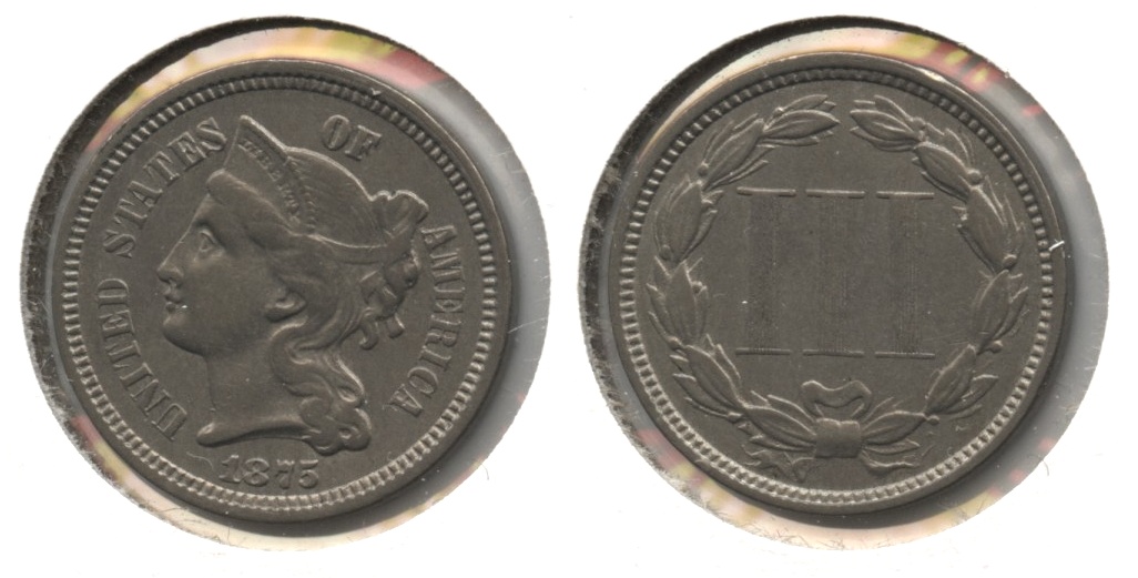 1875 Three Cent Nickel EF-40
