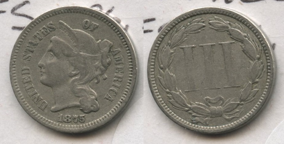 1875 Three Cent Nickel Fine-12 #b