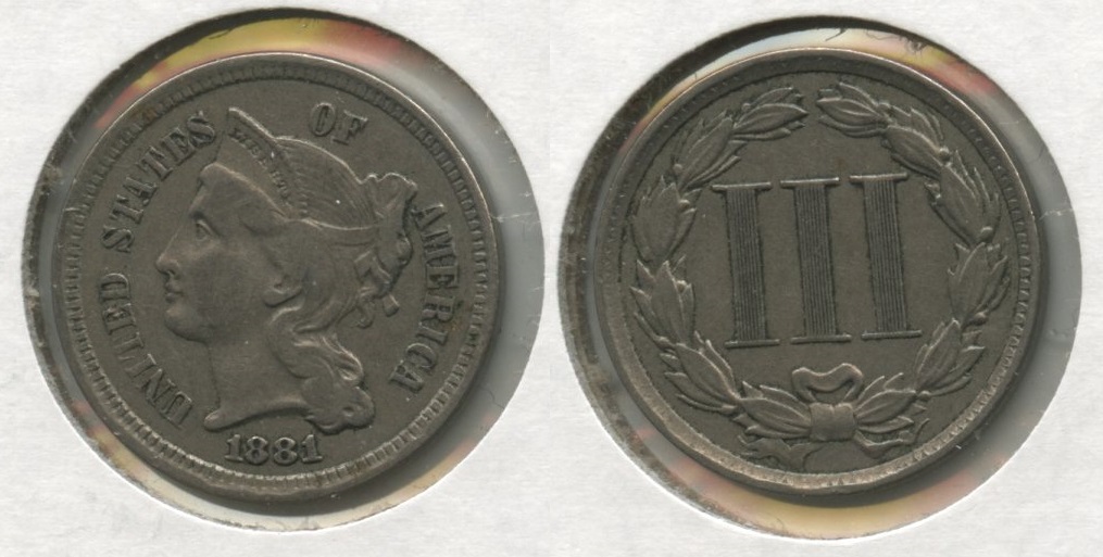 1881 Three Cent Nickel Fine-15