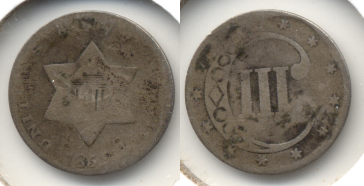 1852 Three Cent Silver AG-3 #e Warped