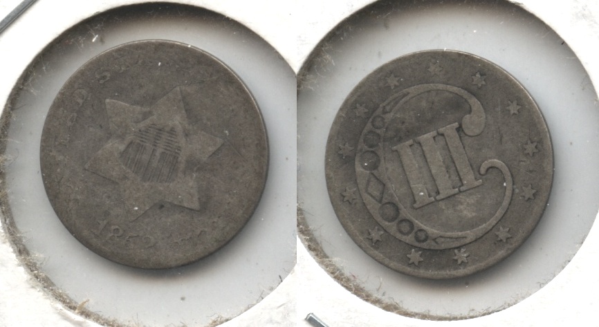 1852 Three Cent Silver AG-3 #h