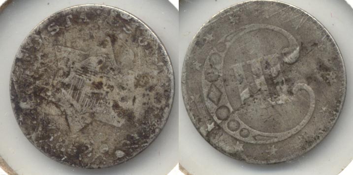 1852 Three Cent Silver Good-4 b Pitted