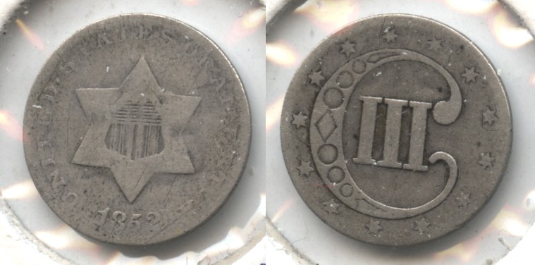 1852 Three Cent Silver Good-4 #m