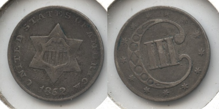 1852 Three Cent Silver VF-20 #a