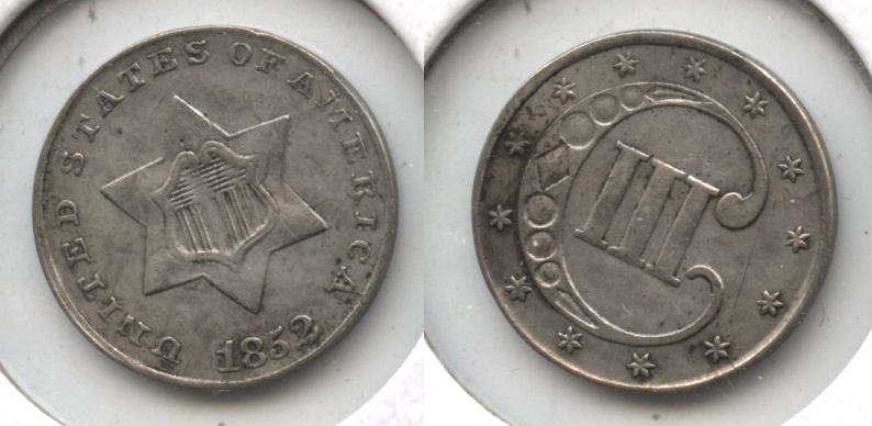 1852 Three Cent Silver VF-20 #b